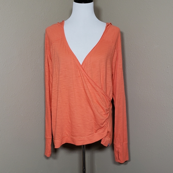 The North Face Tops - North Face Wrap Top Hood Coral Active Yoga XL